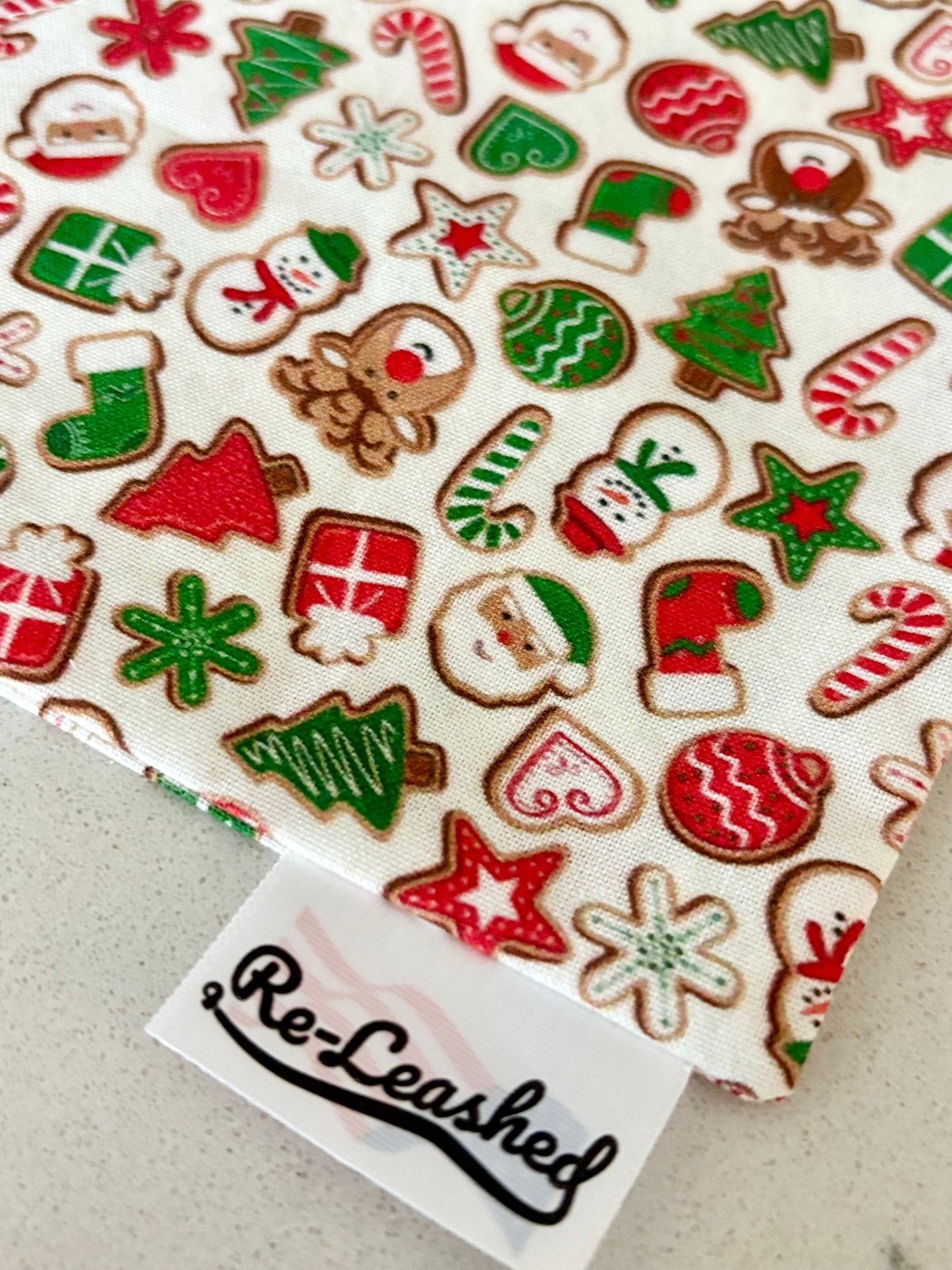 Christmas Cookie No Tie Bandana