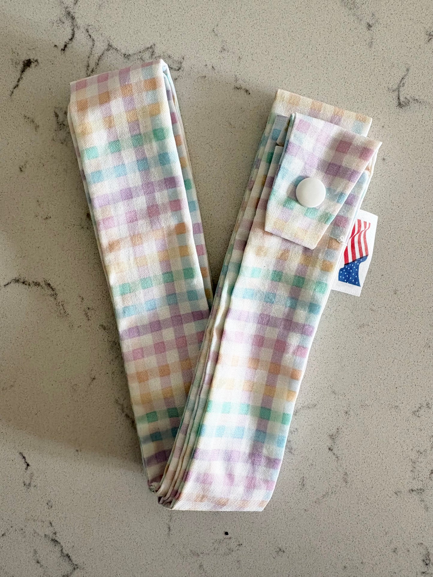 Pastel Plaid Leash Cover