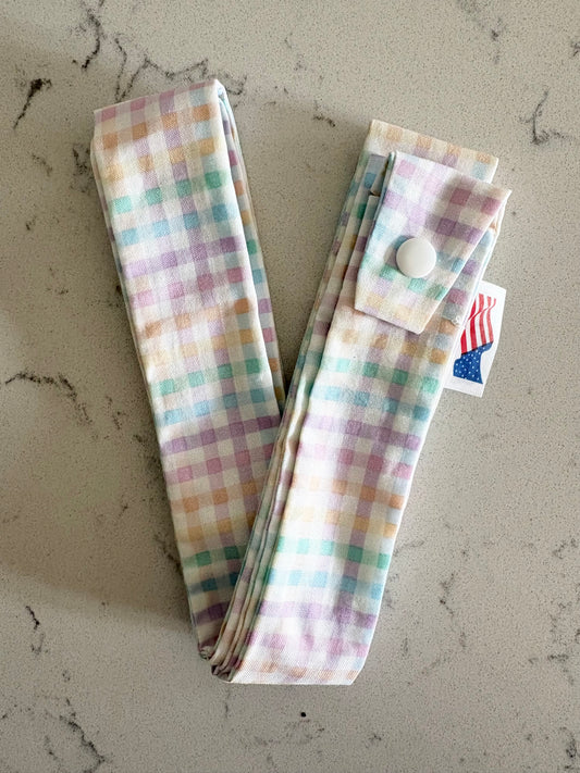 Pastel Plaid Leash Cover
