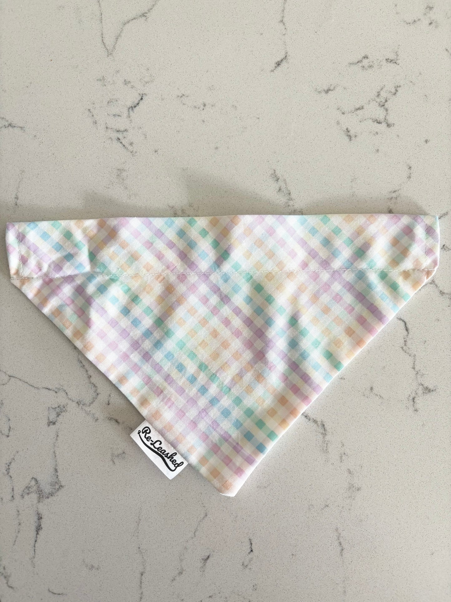 Pastel Plaid No Tie Bandana