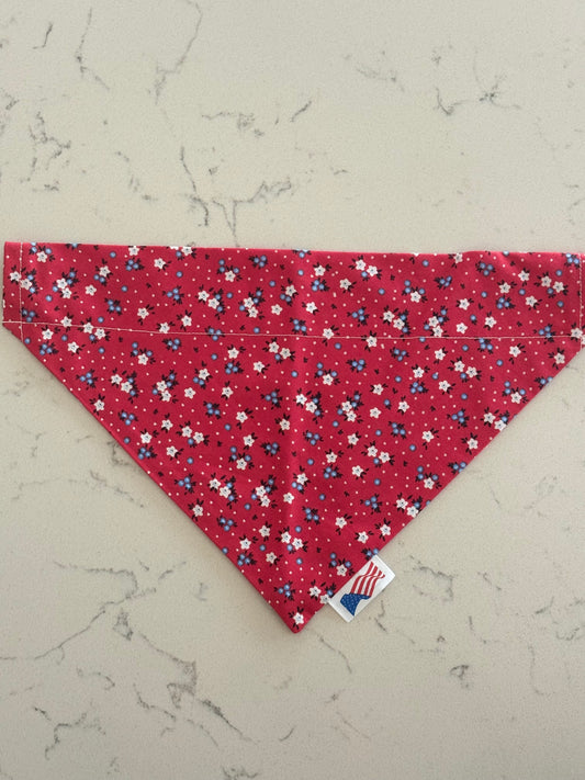 Patriotic Floral No Tie Bandana