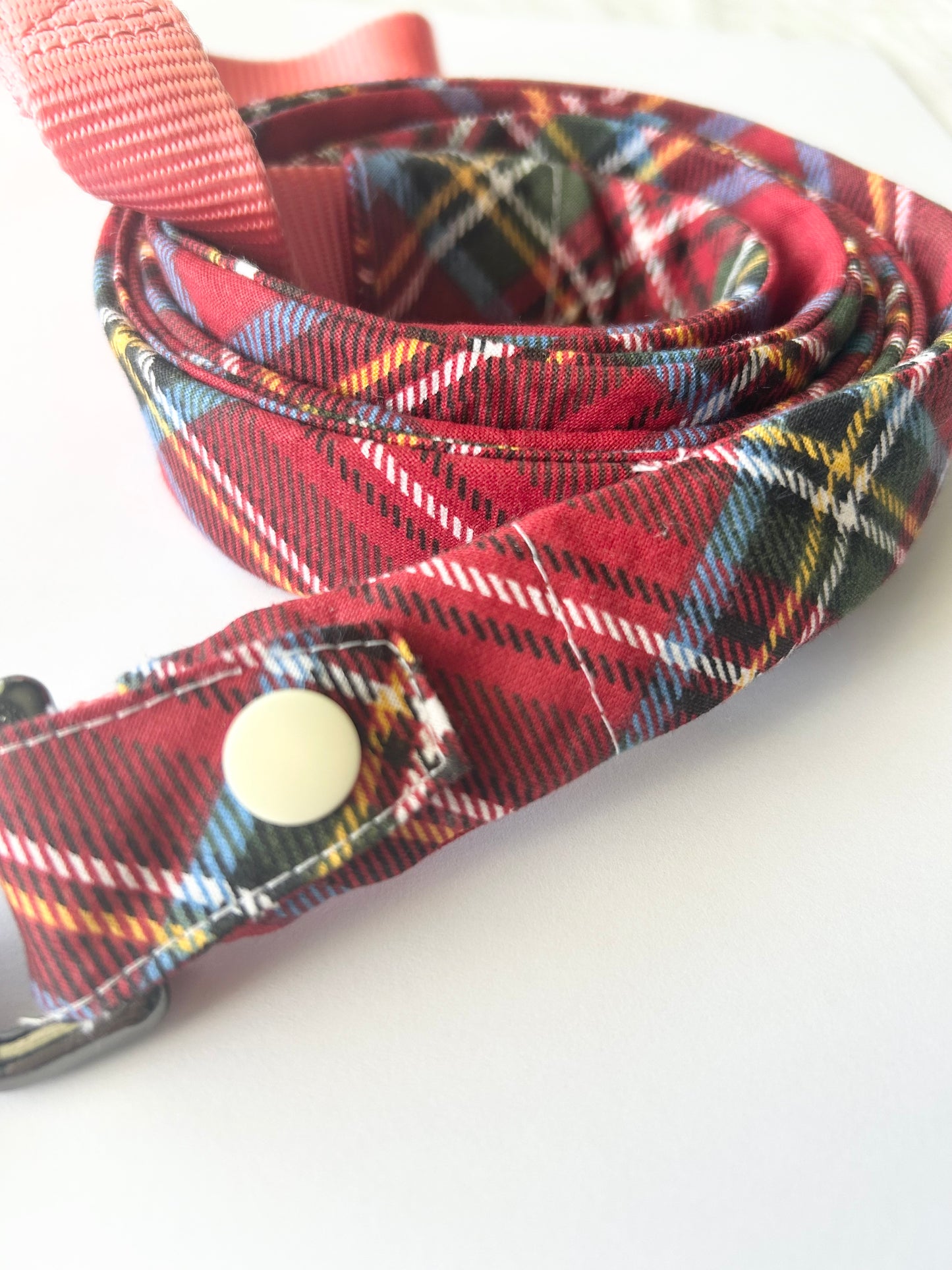 Red Plaid Leash Cover